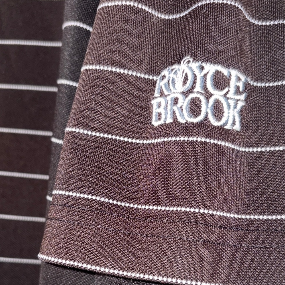 Greg Norman Collection Dark Polo with Subtle Stripes - Picture 3 of 8